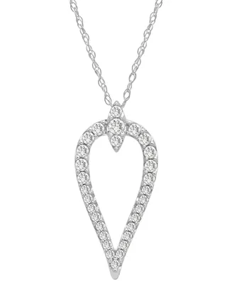 Diamond Inverted Teardrop 18" Pendant Necklace (1/4 ct. t.w.) in 10k White Gold