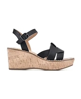 White Mountain Women's Simple Platform Wedge Sandals