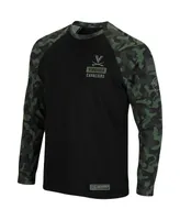 Men's Black Virginia Cavaliers Oht Military-Inspired Appreciation Camo Raglan Long Sleeve T-shirt