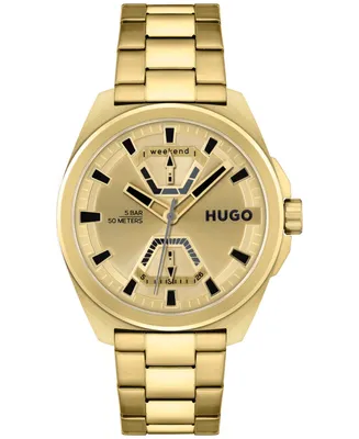 Hugo Boss Men's Expose Gold Ion Plated Steel Bracelet Watch 44mm