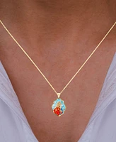 Enamel Mary 18" Pendant Necklace in 14k Gold