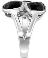 Effy Onyx Triple Stone Statement Ring in Sterling Silver