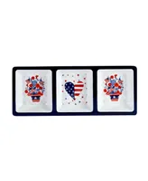 Certified International Stars and Stripes Melamine Hostess Set, 3 Piece