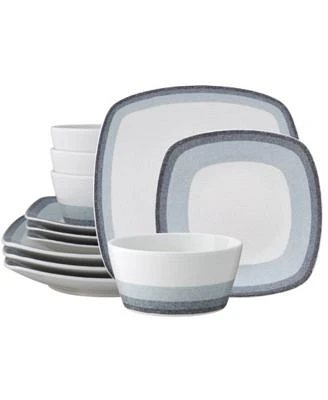 Noritake Colorscapes Layers 12 Piece Square Dinnerware Set Collection