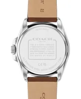 Coach Men's Greyson Brown Leather Strap Watch 41mm