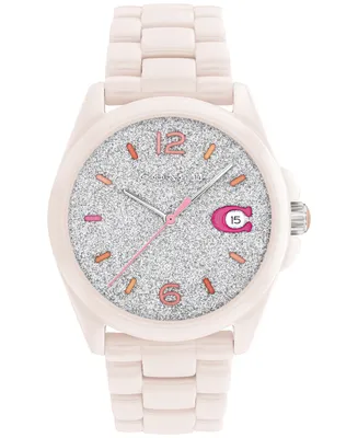 Coach Women's Greyson Soft Pink Ceramic Bracelet Watch 36mm