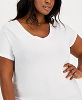 Trendy Plus Fitted V-Neck T-Shirt