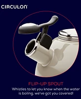 Circulon Enamel on Steel 2-Qt. Whistling Teakettle with Flip-Up Spout