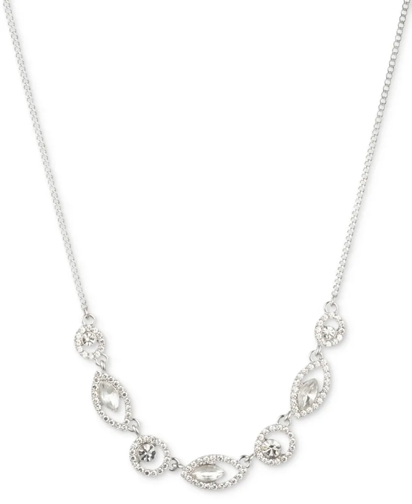 Givenchy Pave Crystal Orb Frontal Necklace, 16" + 3" extender