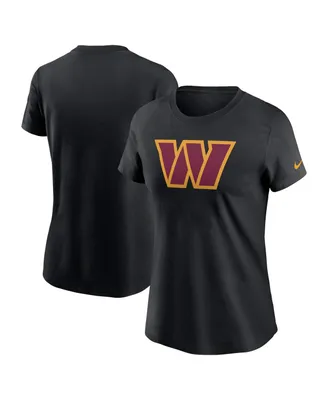 Women's Nike Black Washington Commanders Logo Cotton Essential T-shirt