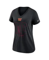 Women's Nike Heathered Black Washington Commanders Tri-Blend V-Neck T-shirt