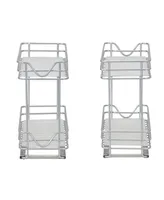 2-Tier Spice Rack Organizer, 4" - Silver