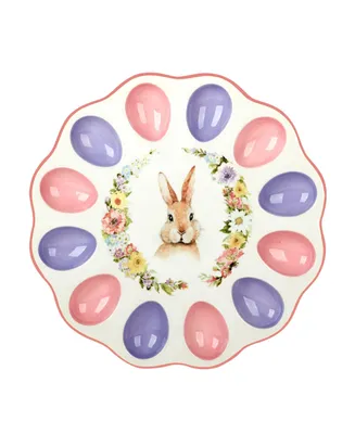 Certified International Easter Garden 3D Deviled 12.25" Egg Plate