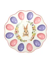 Certified International Easter Garden 3D Deviled 12.25" Egg Plate