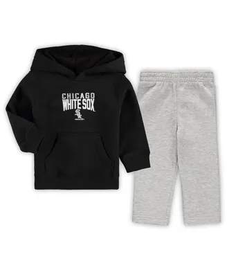 Infant Boys and Girls Black, Heathered Gray Chicago White Sox Fan Flare Fleece Hoodie Pants Set