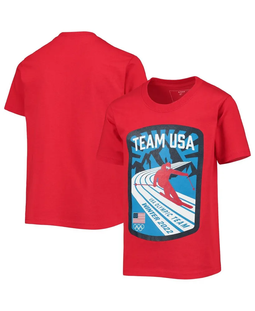 Big Boys Red Team Usa Mountain Skiing T-shirt