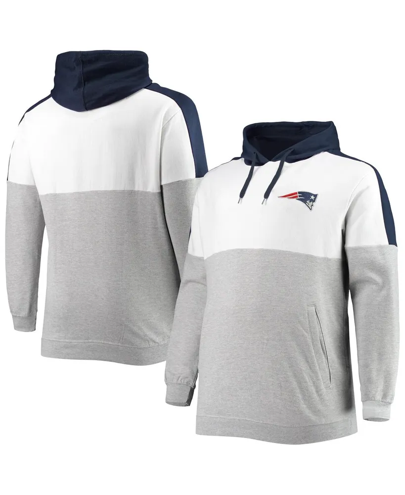 Men's Navy, Heather Gray New England Patriots Big and Tall Team Logo Pullover Hoodie