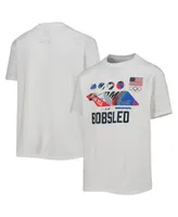 Big Boys White Team Usa Bobsled Scattered Swatch T-shirt