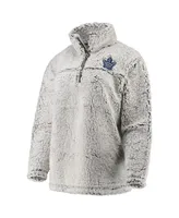 Women's G-Iii 4Her By Carl Banks Gray Toronto Maple Leafs Sherpa Quarter-Zip Pullover Jacket