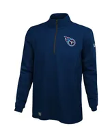 Men's New Era Navy Tennessee Titans Combine Authentic Overcome Quarter-Zip Sweatshirt