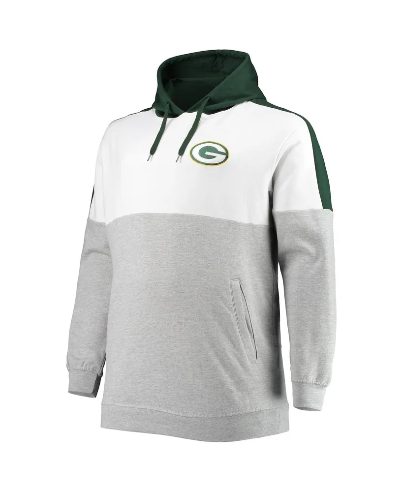 Men's Green, Heather Gray Green Bay Packers Big and Tall Team Logo Pullover Hoodie