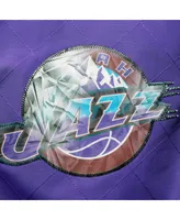 Men's Utah Jazz Purple Mitchell & Ness Hardwood Classics 75th Anniversary Authentic Warmup Full-Snap Jacket