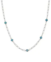 Swiss Blue Topaz Paperclip Link 18" Statement Necklace (4 ct. t.w.) Sterling Silver (Also Amethyst & Citrine)