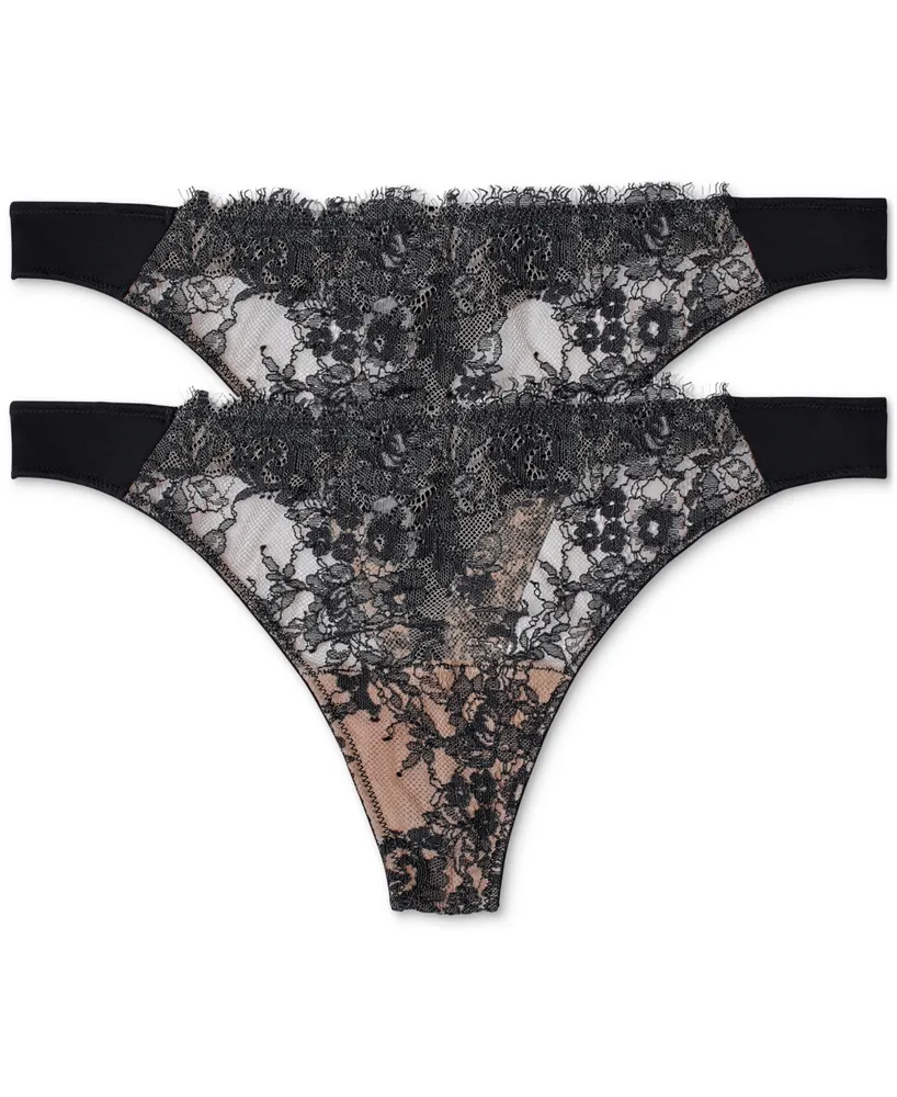 Skarlett Blue Women's Entice Front Lace Thong 3 Pack