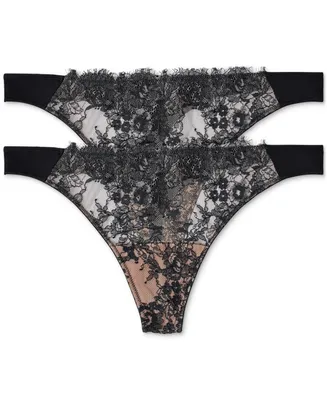 Skarlett Blue Women's Entice Front Lace Thong 3 Pack