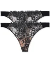 Skarlett Blue Women's Entice Front Lace Thong 3 Pack