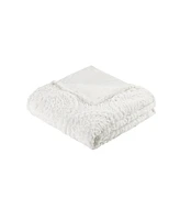 Madison Park Arya Embroidered Medallion Faux Fur 3-Pc. Duvet Cover Set