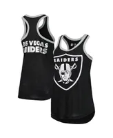 Women's Black Las Vegas Raiders Tater Burnout Tank Top