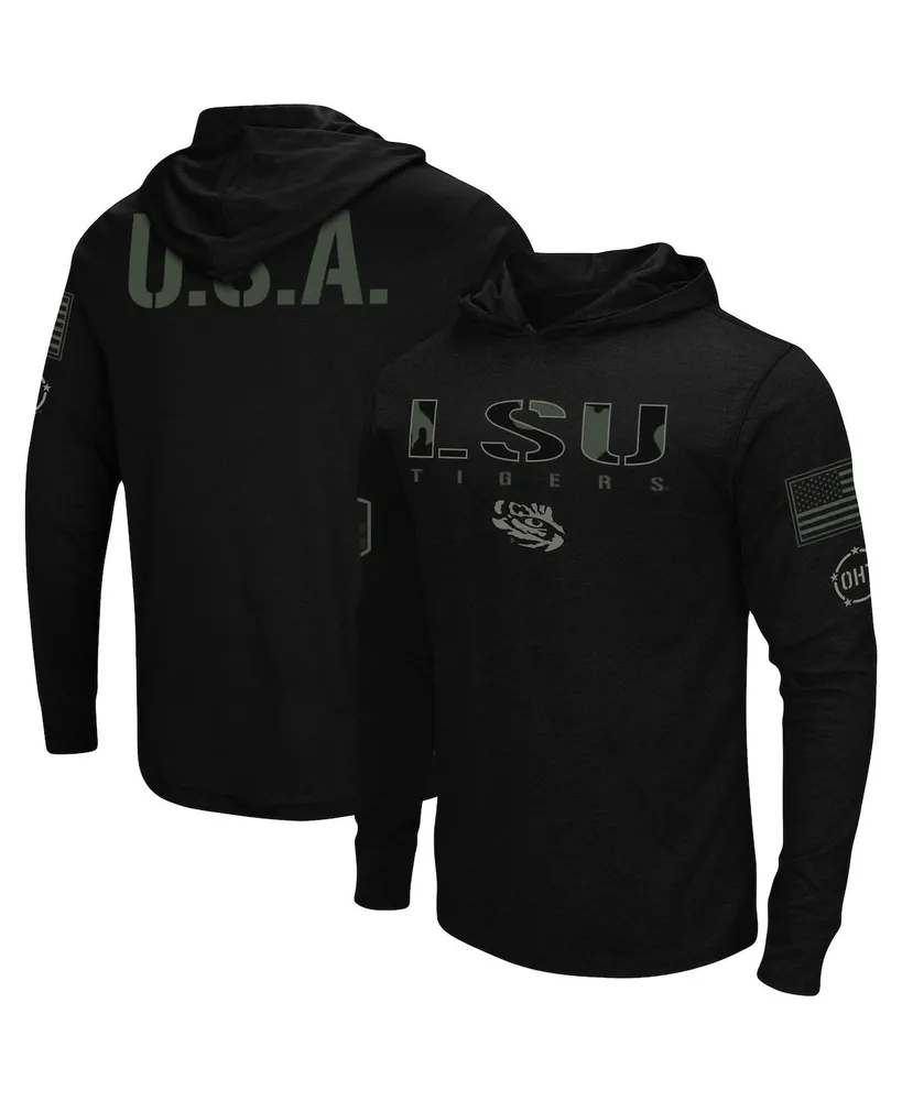 Men's Black Lsu Tigers Oht Military-Inspired Appreciation Hoodie Long Sleeve T-shirt