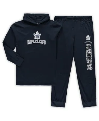 Men's Navy Toronto Maple Leafs Big and Tall Pullover Hoodie Joggers Sleep Set