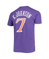 Men's Kevin Johnson Purple Phoenix Suns Hardwood Classics Stitch Name and Number T-shirt