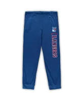 Men's Blue New York Rangers Big and Tall Pullover Hoodie Joggers Sleep Set