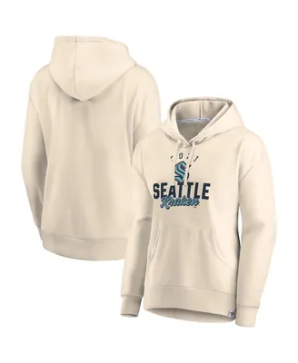 Women's Fanatics Oatmeal Seattle Kraken Carry the Puck Pullover Hoodie Sweatshirt