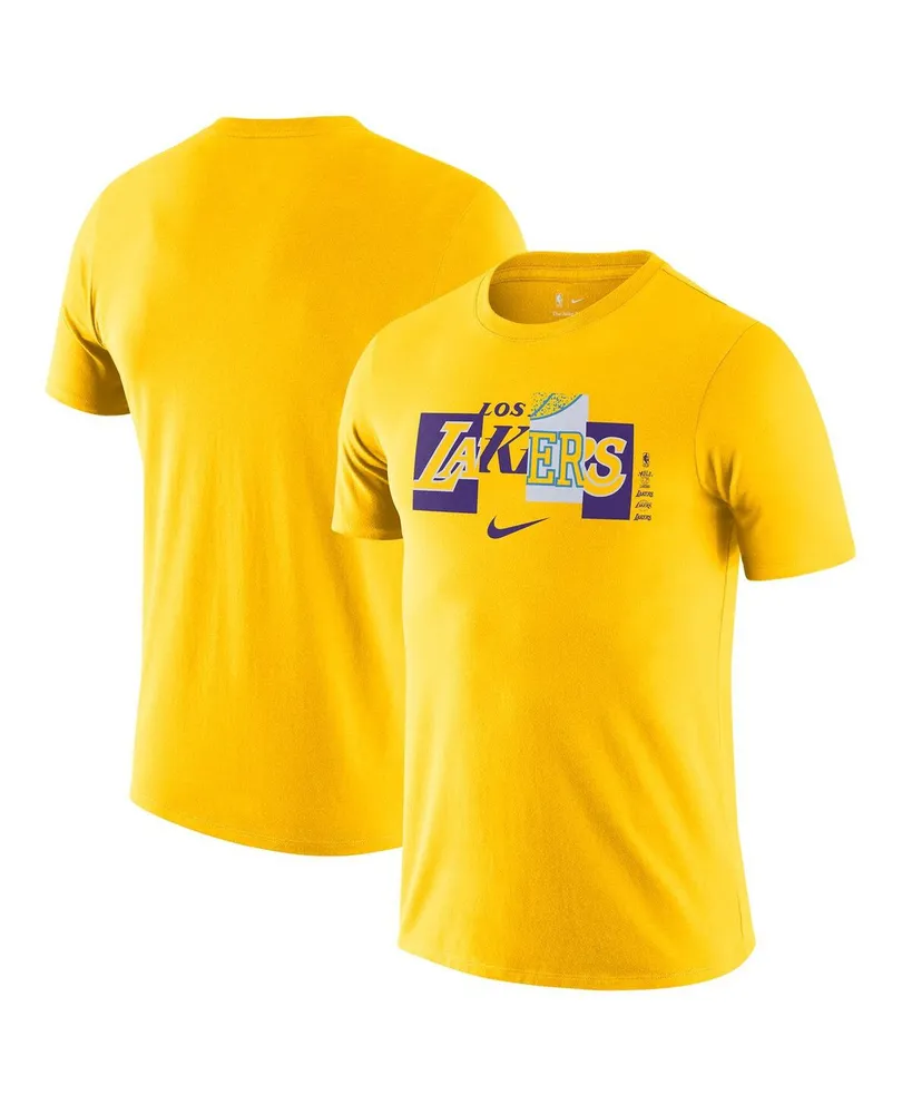 Men's Nike Gold Los Angeles Lakers 2021/22 City Edition Essential Wordmark Collage T-shirt