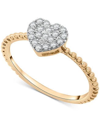 Wrapped Diamond Heart Cluster Ring (1/6 ct. t.w.) in 14k Gold, Created for Macy's