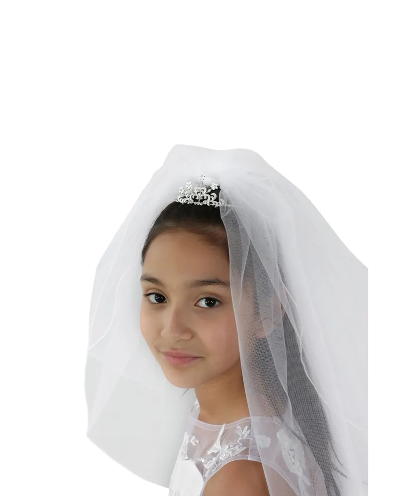 Us Angels Girls Rhinestone Tiara with Veil