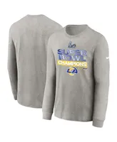 Big Boys Nike Heather Gray Los Angeles Rams Super Bowl Lvi Champions Locker Room Trophy Collection Long Sleeve T-shirt