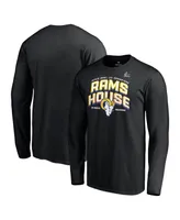 Men's Fanatics Black Los Angeles Rams Super Bowl Lvi Champions Hometown Long Sleeve T-shirt