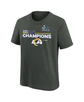 Big Boys Nike Anthracite Los Angeles Rams Super Bowl Lvi Champions Roster T-shirt