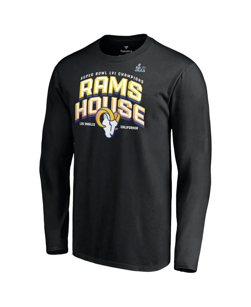 Men's Fanatics Black Los Angeles Rams Super Bowl Lvi Champions Hometown Long Sleeve T-shirt