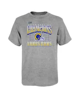 Big Boys Fanatics Heather Gray Los Angeles Rams Super Bowl Lvi Champions Game Plan Hometown T-shirt