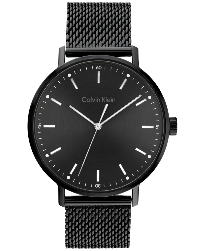 Calvin Klein Black Stainless Steel Mesh Bracelet Watch 42mm