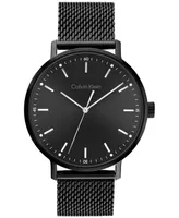 Calvin Klein Black Stainless Steel Mesh Bracelet Watch 42mm