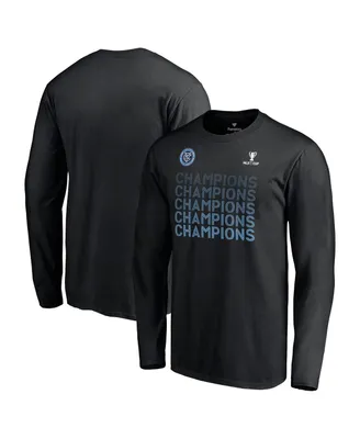 Men's Fanatics Black New York City Fc 2021 Mls Cup Champions Standard Long Sleeve T-shirt