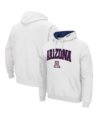 Men's Colosseum White Arizona Wildcats Arch and Logo 3.0 Pullover Hoodie