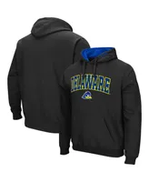 Men's Colosseum Black Delaware Fightin' Blue Hens Arch and Logo Pullover Hoodie